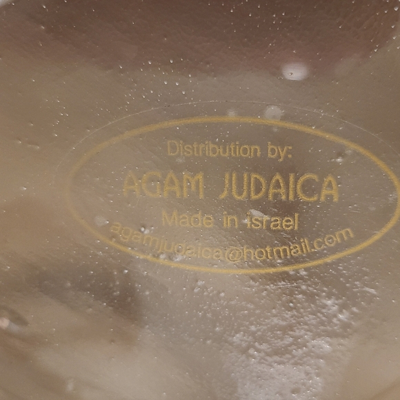 Rosh Hashanah Bubble Glass Pomegranate Bowl Plate Dish Handmade Blue - Picture 8 of 9